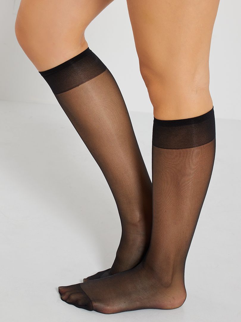 Conjunto de 3 pares de meias até o joelho - Pretas