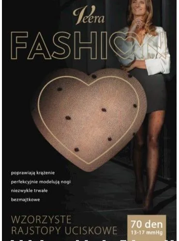 Veera Fashion Rajstopy Wzorzyste Kropki Czarny L