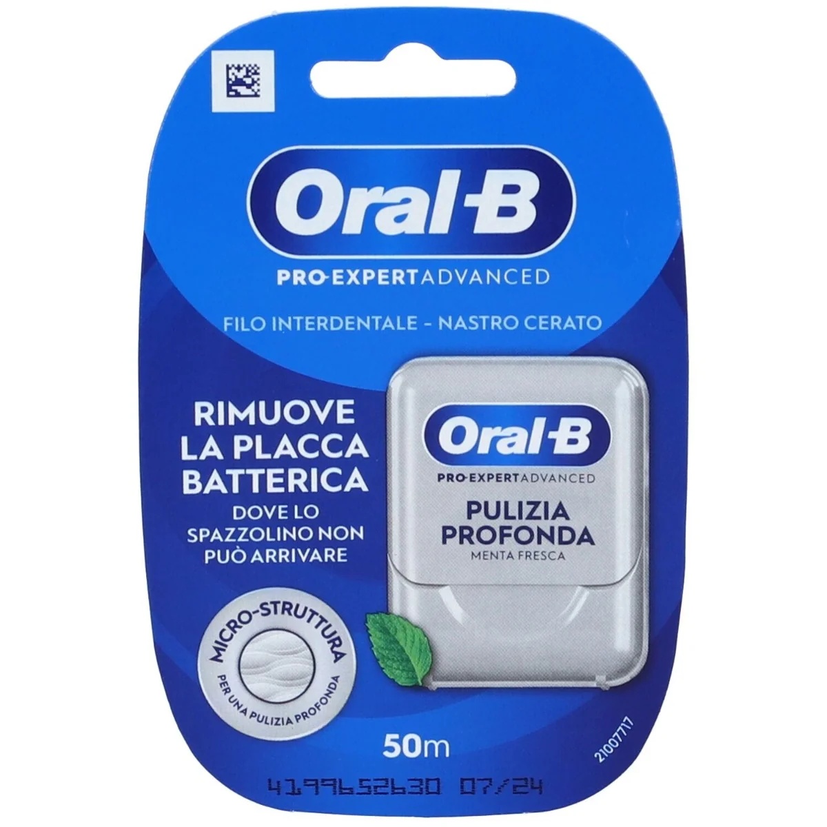Oral-B Pro-Expert Advanced Deep Cleaning gewaxte tandzijde van 50 meter verwijdert tandplak, zelfs op plekken waar uw tandenborstel niet bij kan komen.