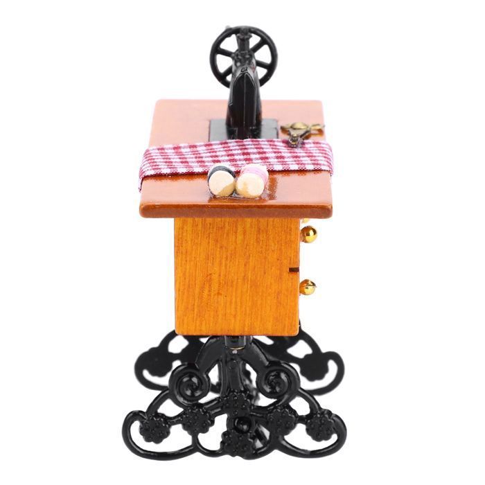 Macchina da cucire in legno per casa delle bambole in scala 1:12, mobili in miniatura, accessori per casa delle bambole, giocattolo YYV
