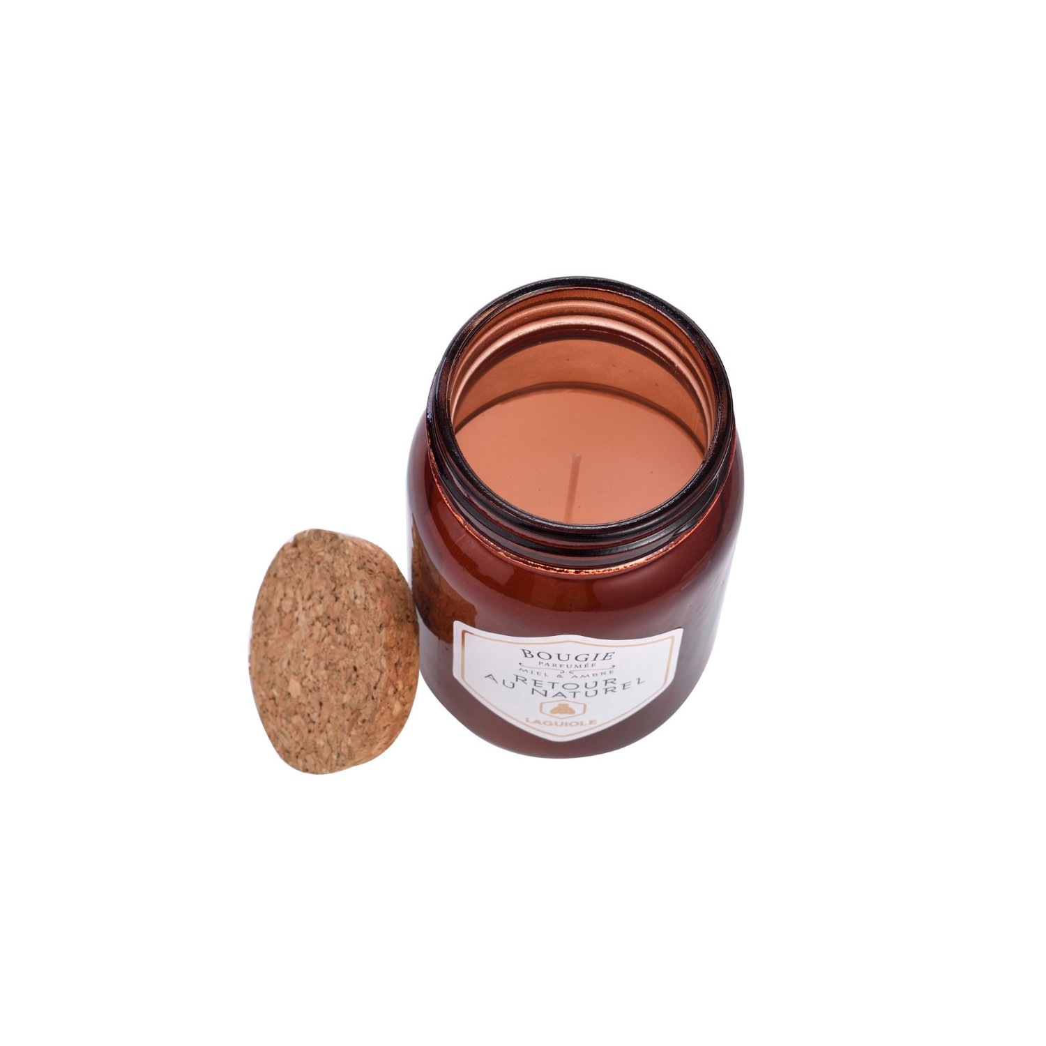 La guiole Bougie Retour au naturel - Parfum de Ambre & Miel - Bouchon de liège - 240 g