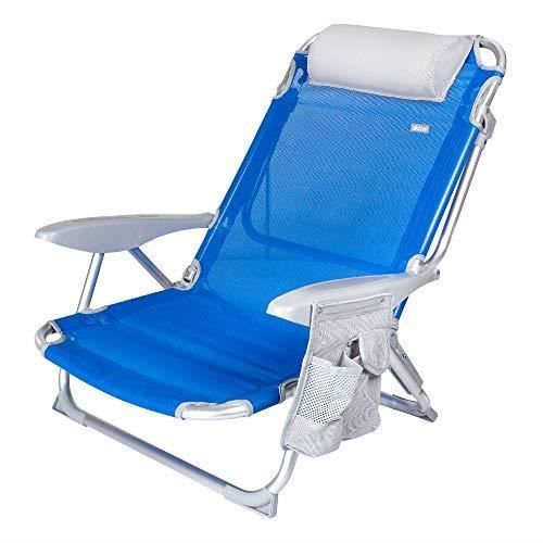 Chaise Pliante - AKTIVE - 62609 - Aluminium - 4 Positions - Coussin Confortable