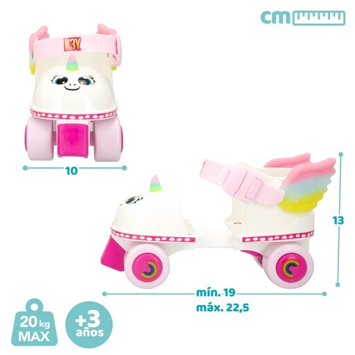 Kit de patins à roulettes licorne K3yriders avec 4 roues