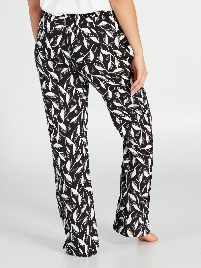Calça de pijama folgada com estampa - PRETA