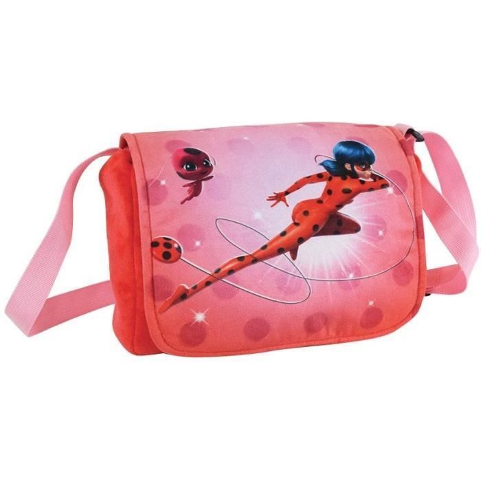 JEMINI Miraculous Sac besace à bandoulière Lady Bug +/- 26 cm - Pour enfant