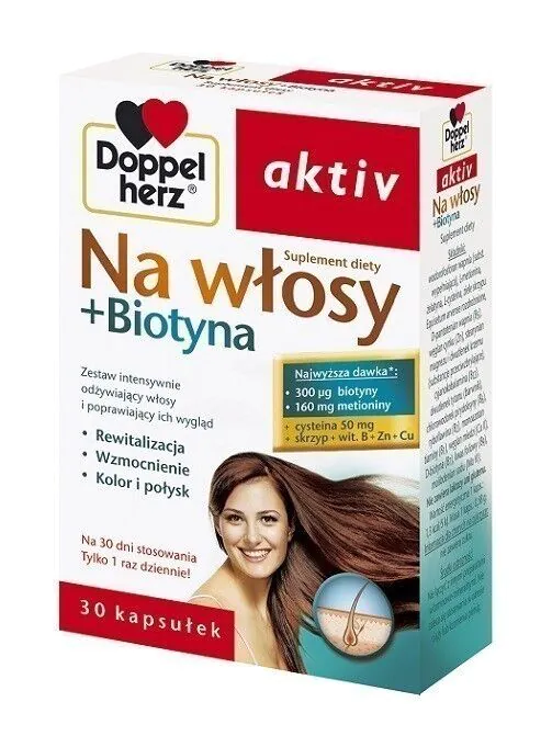 Doppelherz Aktiv Na Włosy + Biotyna, Kapsułki