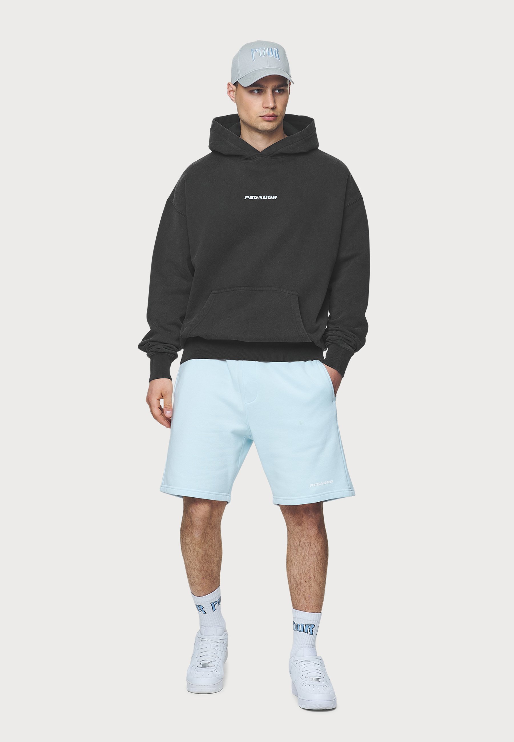 Sweat à capuche Pegador COLNE LOGO - Noir délavé