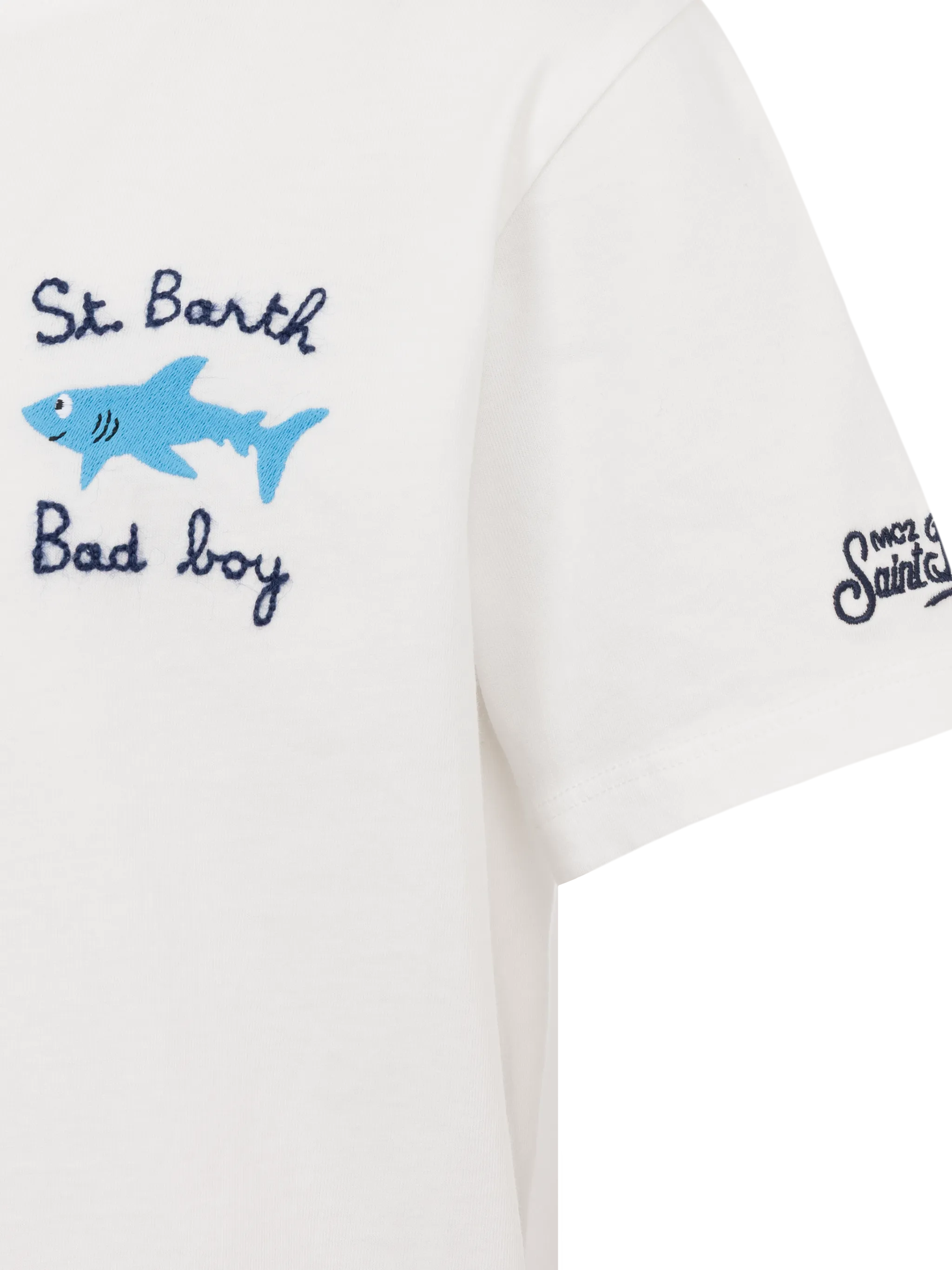 Portofino Jr. katoenen jersey T-shirt met St. Barth Bad Boy-borduurwerk