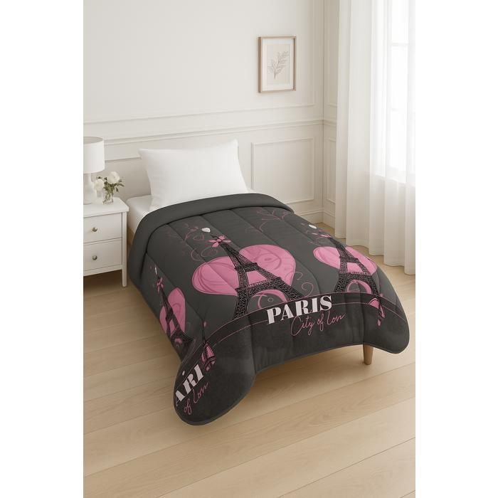 Couette tempérée - MORTREUX - Paris - 1 personne 140x200 - Microfibre - 350g/m²