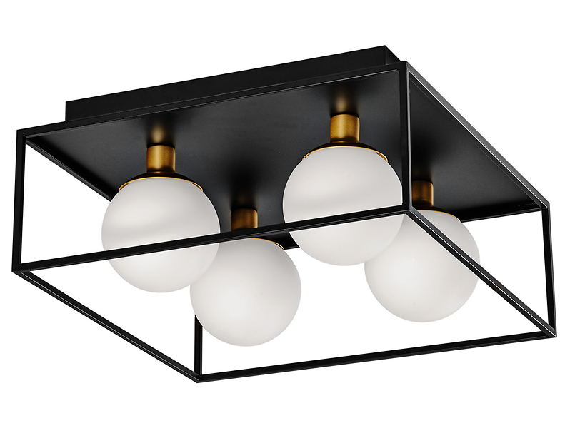 Lampa sufitowa Decor Square 4-punktowa stalowa czarna