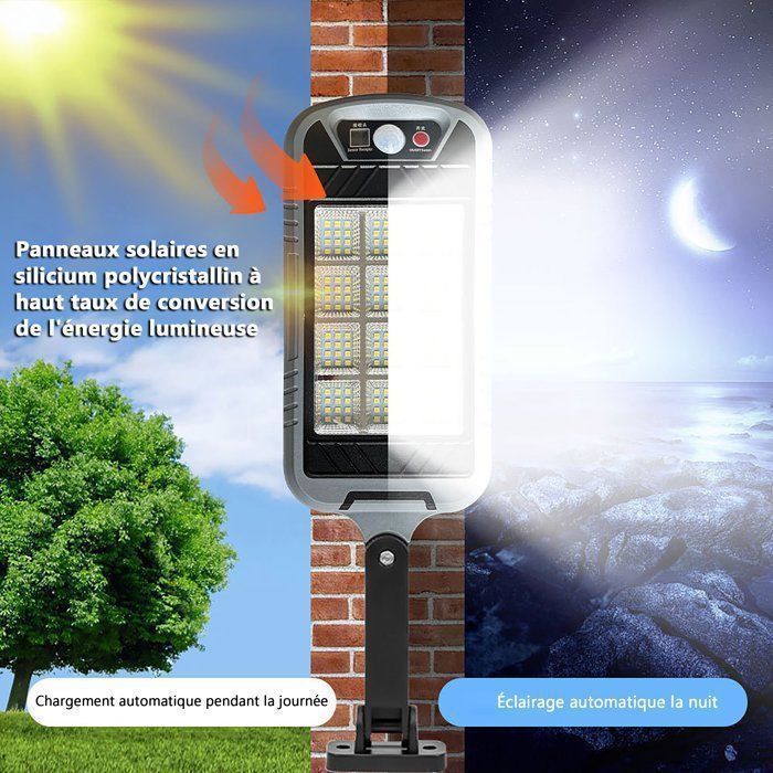 Applique extérieure , avec panneau solaire, détecteur de mouvement, 3 modes, étanchéité IP44, pour mur extérieur, rue