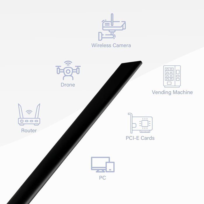 Antena WiFi omnidireccional de doble banda 2.4GHz 5.8GHz MIMO SMA de 10DBI para router WiFi, cámara IP, seguridad, adaptador USB, tarjeta