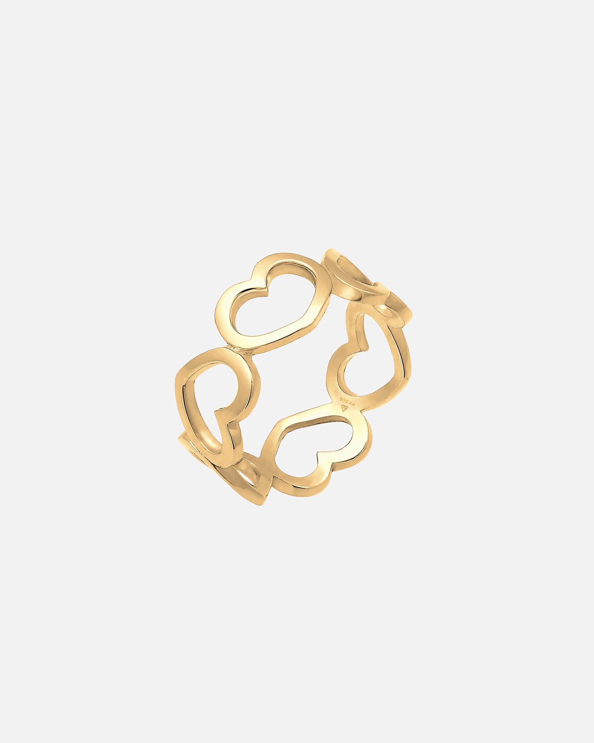 Elli Femmes Bande Cœur Symbole Cut-Out tendance en argent sterling 925