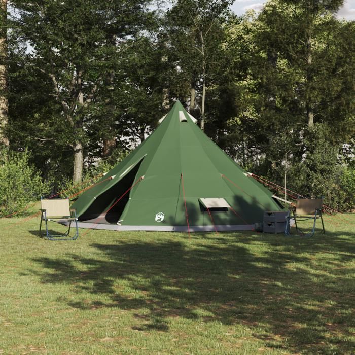 Tent - Green Tipi - 12 Person - Waterproof - 560x560x300 cm