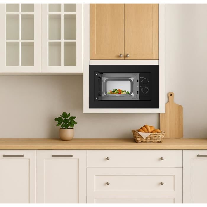 Micro-ondes encastrable - CONTINENTAL EDISON - CEMO20EBM2 - 1280 W - L59,5xH38,5xP35,3 cm - 20L - Noir