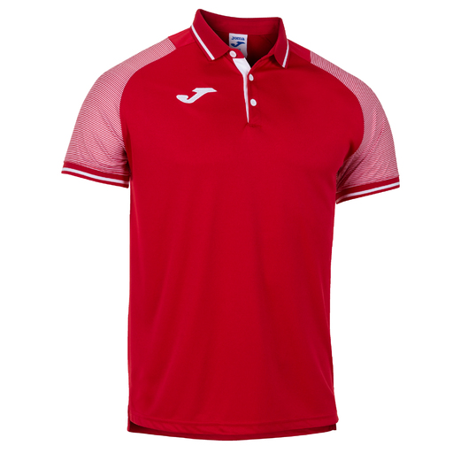 Joma Essential II Short Sleeve Polo Shirt, Red and White