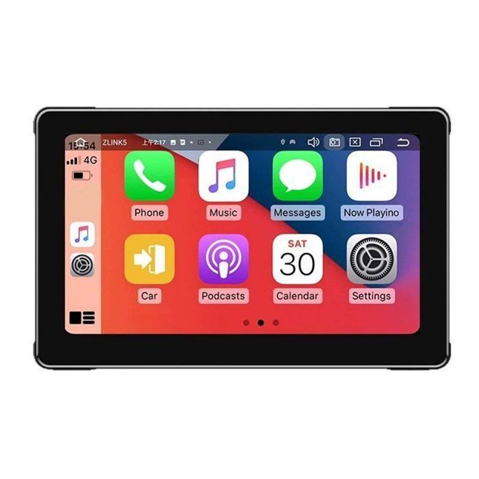 Pantalla de navegación portátil para motocicleta de 7 pulgadas, resistente al agua IPX8, compatible con CarPlay y Android Auto, pantalla inalámbrica, color negro.