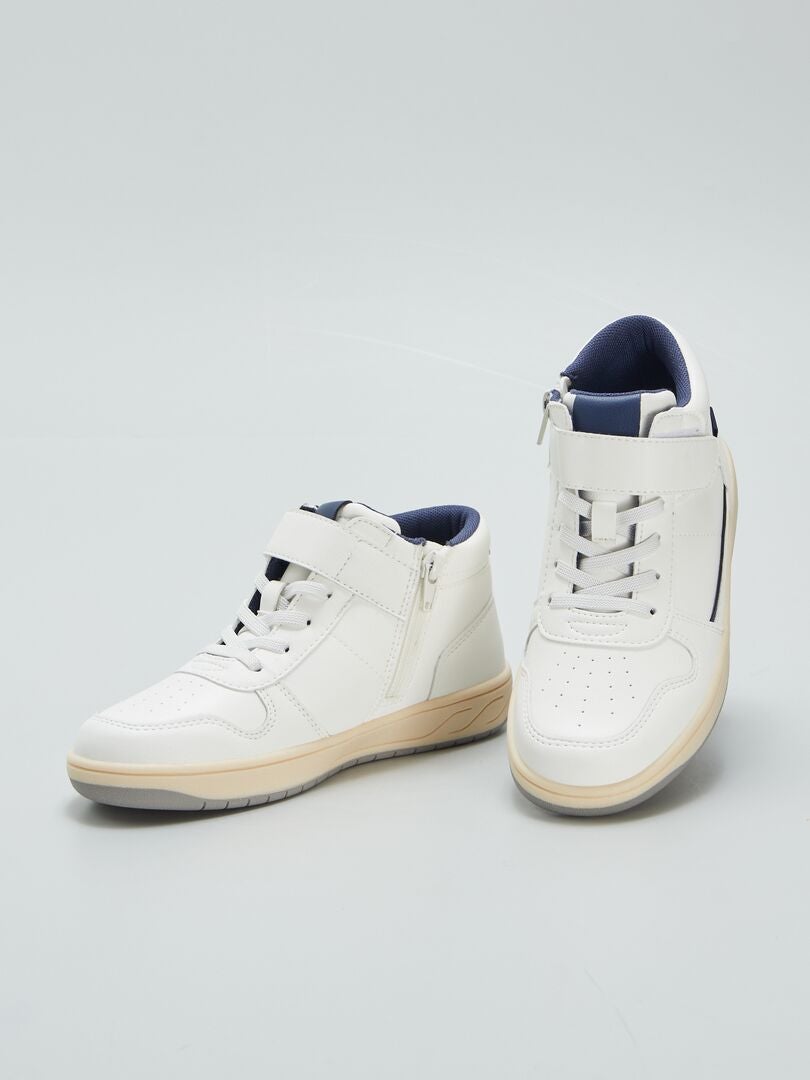 Tênis de cano alto bicolor - BRANCO