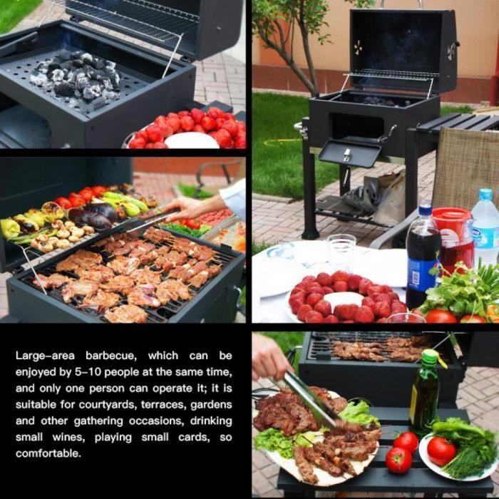 Barbecue d'extérieur XL OHMG - Charbon de bois - 10 personnes - Horizontale - Métal