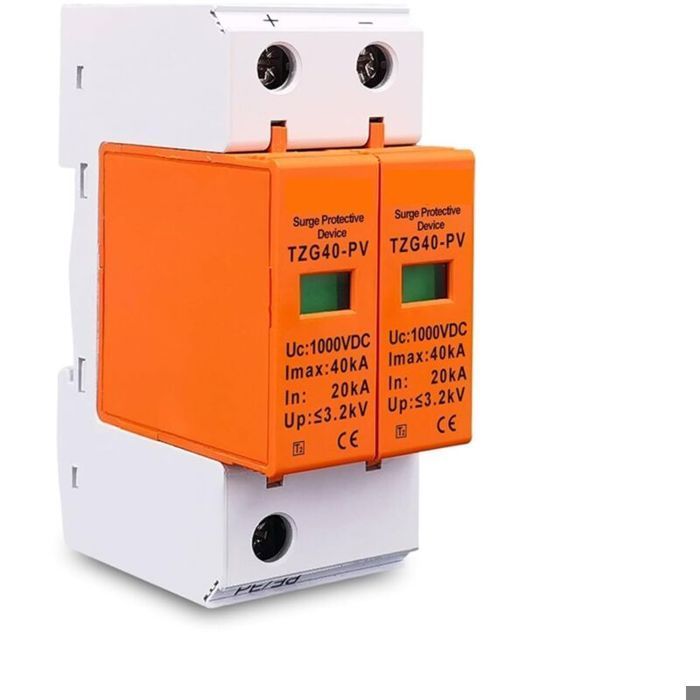 Protector contra sobretensiones doméstico - PZCC - DC SPD - 1000 V - 20 kA a 40 kA - 1 unidad - Protector contra sobretensiones de baja tensión - 10x10x10 cm