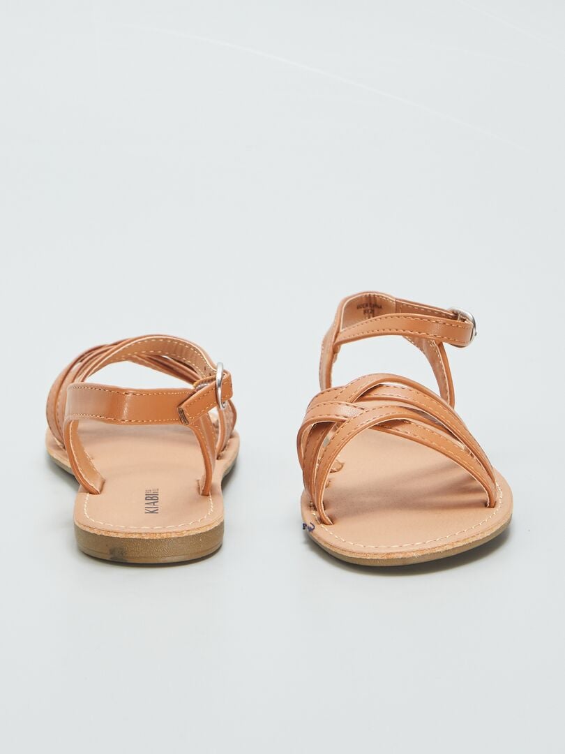 Sandalias con tiras cruzadas - MARRÓN