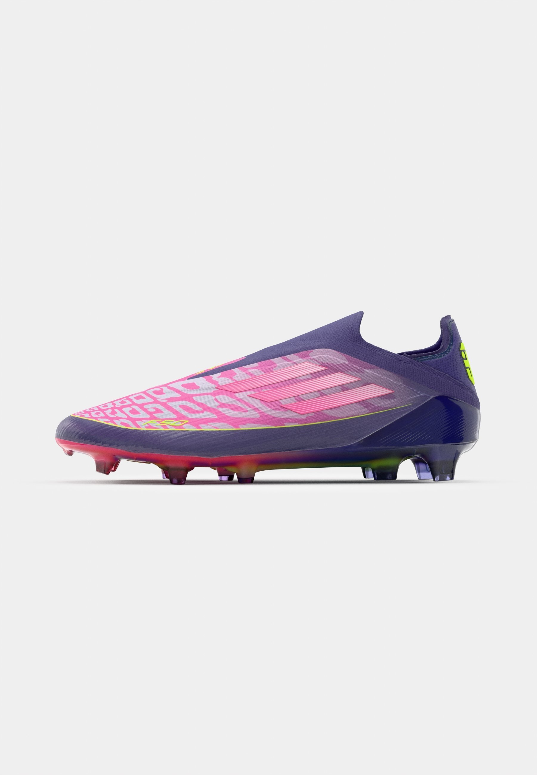 adidas Performance F50 ELITE LL FG LAMINE - Chaussures de football pour terrain ferme - violet unité/blanc/citron clair