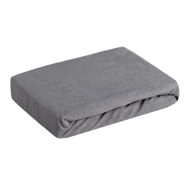 Prześcieradło frotte z gumką 160x200 stalowe na materac 20cm