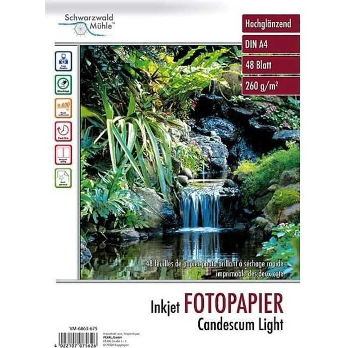 48 sheets of double-sided glossy A4 photo paper - 260 g