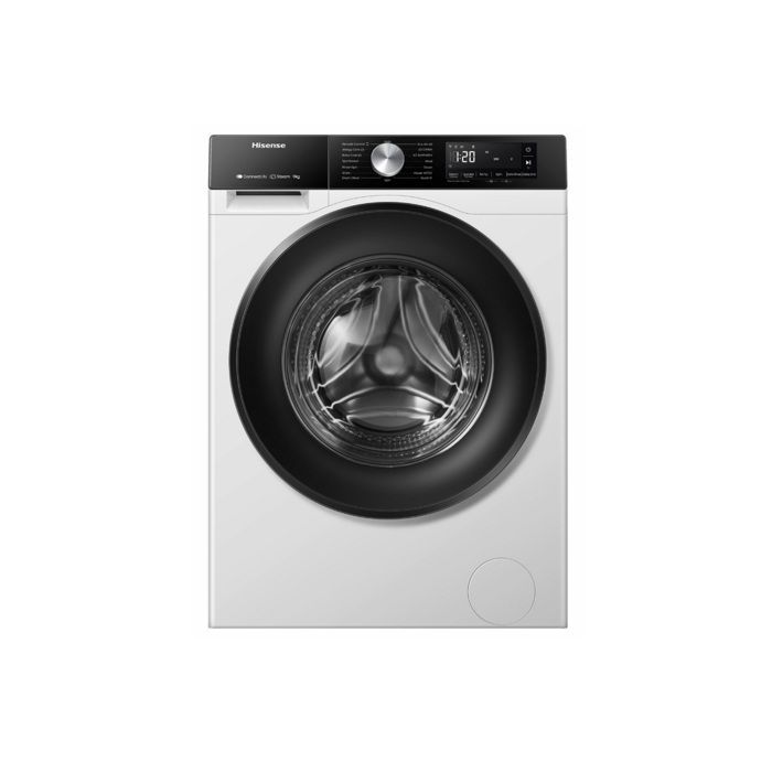 Lavadora de carga frontal Hisense de 9 kg, 1400 rpm, Wi-Fi, vapor - WF3S9043BW3 (Blanco)