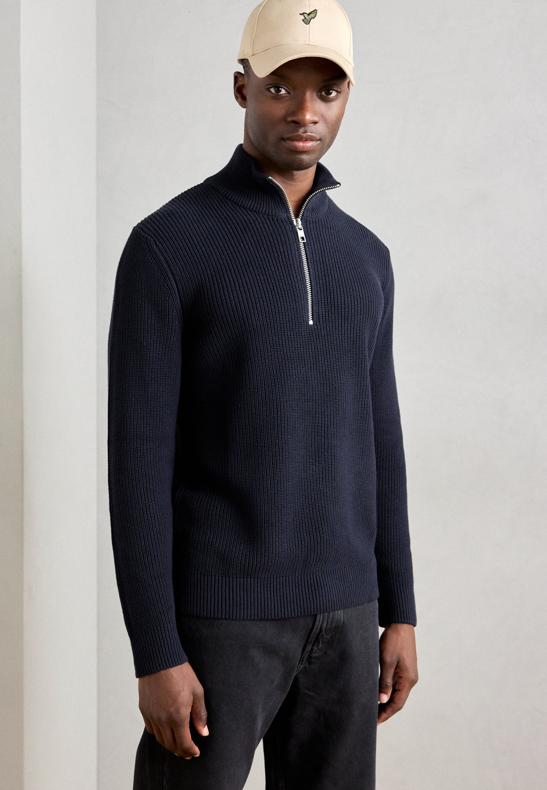 Marc O'Polo DENIM LANGARM TROYER - Pullover - tiefblau