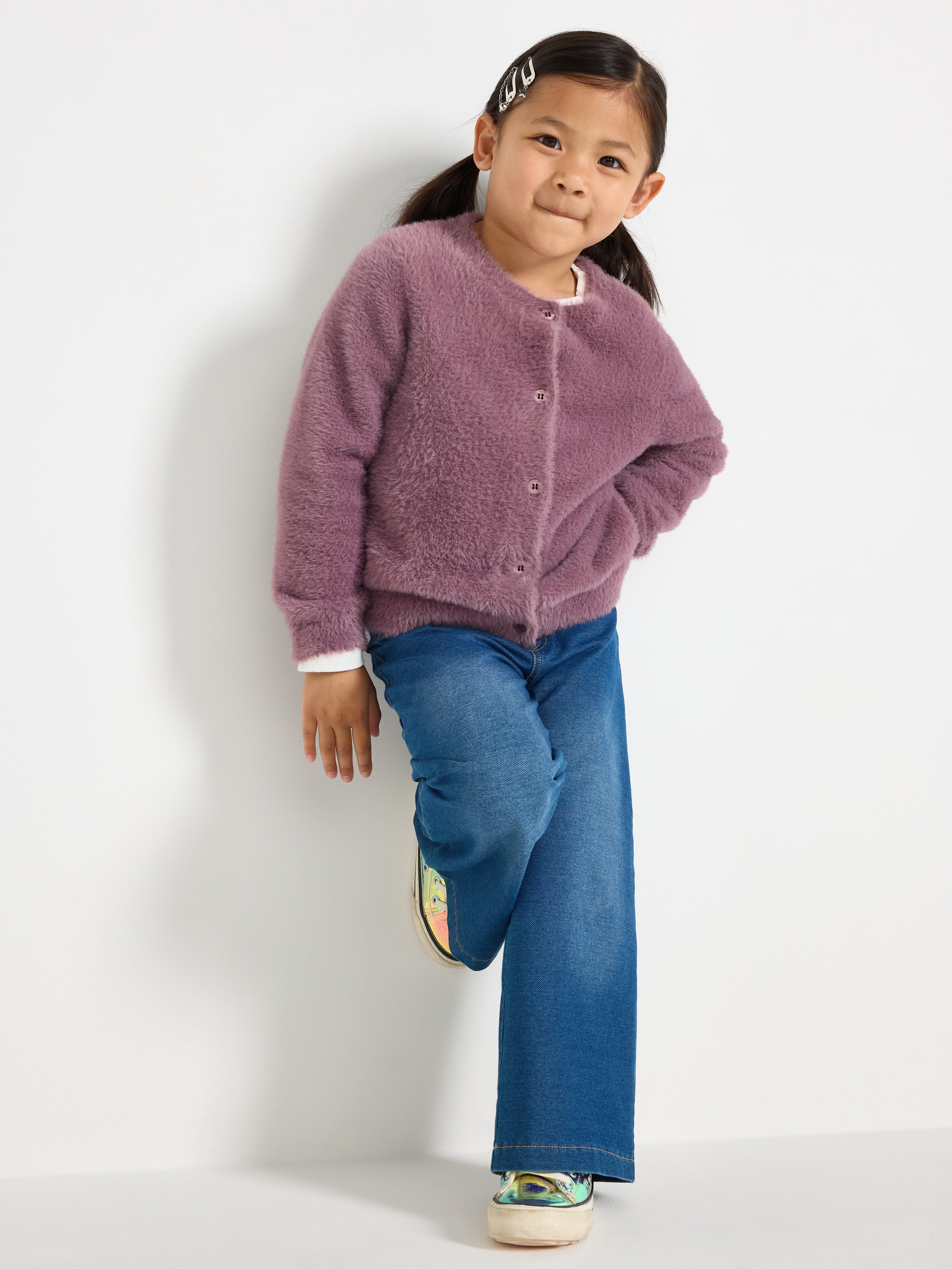 Cardigan i fjädergarn Dusty Lilac