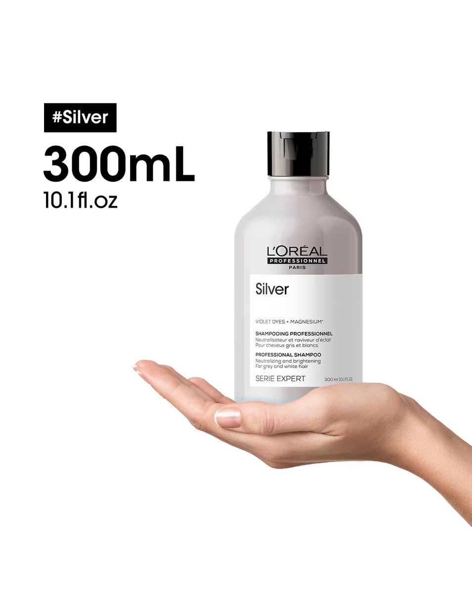 Șampon L'ORÉAL PROFESSIONNEL Silver pentru păr grizonat, alb sau blond deschis