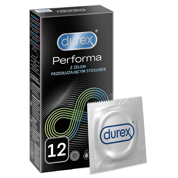 Durex Performa Prezerwatywy pokryte lubrykantem, 12 szt.