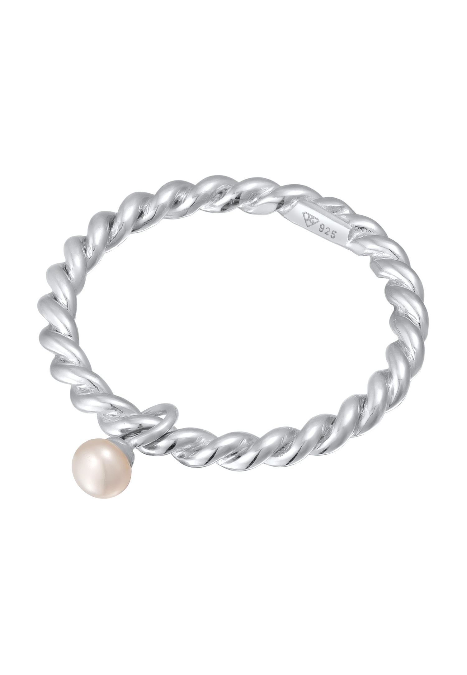 Elli Femmes Bande torsadée Pendentif Perle avec Perle de culture d'eau douce en Argent Sterling 925