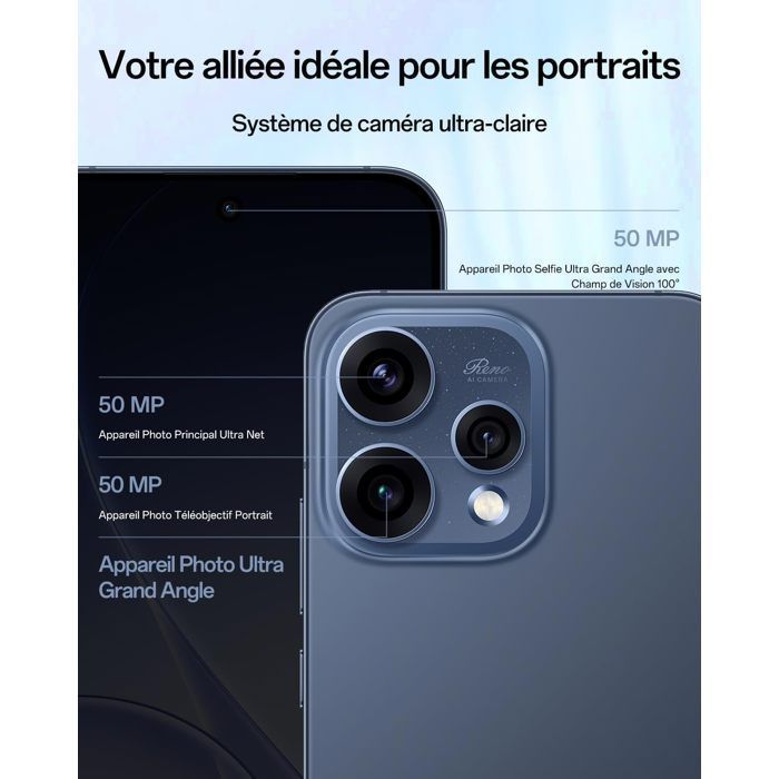 Smartphone 5G - OPPO Reno15 - 8 GB de RAM - 512 GB - Blanco Amanecer - Teleobjetivo Vibe 3.5X - Batería de 6500 mAh - Versión UE
