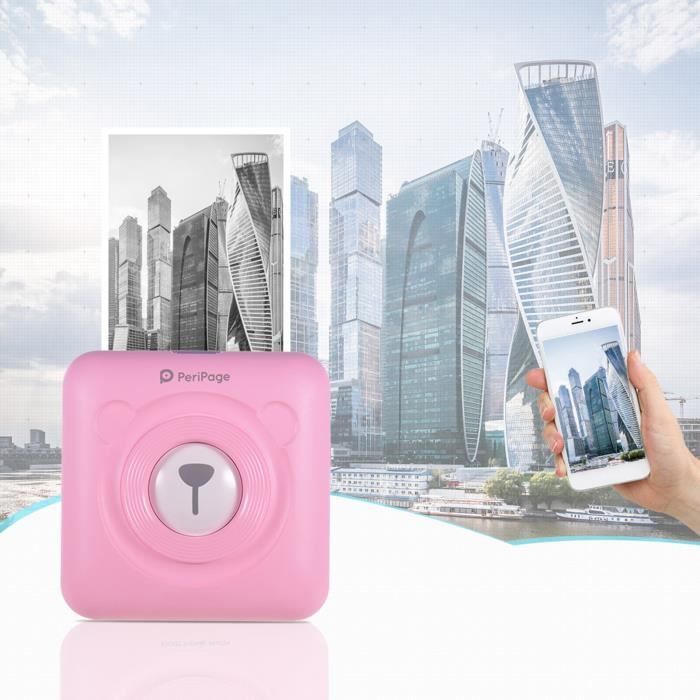 PeriPage Mini Pocket BT Thermal Printer for Printing Labels, Photos, Receipts, Memos with 9 Rolls of Thermal Paper, Pink