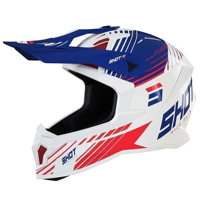 Casco Shot Lite Fury Azul Marino Rojo Brillante