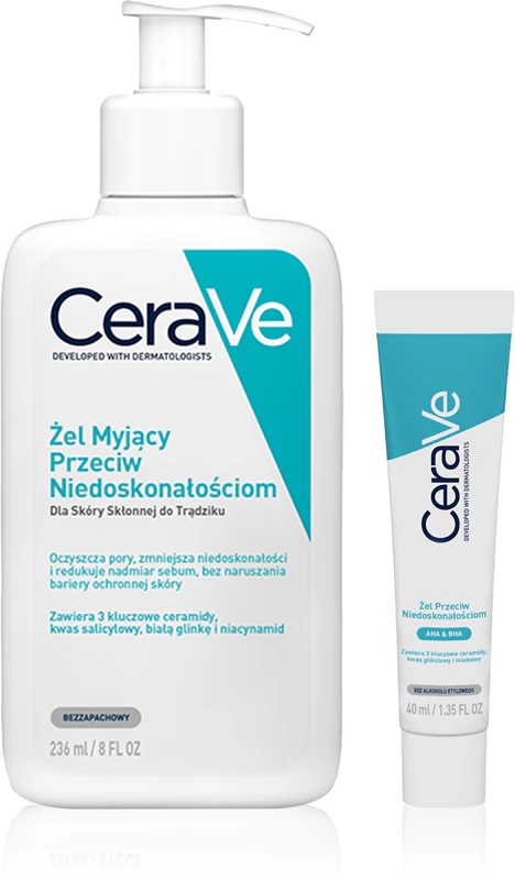 CeraVe Blemish Control Anti-Imperfection Set, priročen paket za boj proti nepravilnostim na koži, nagnjeni k aknam.