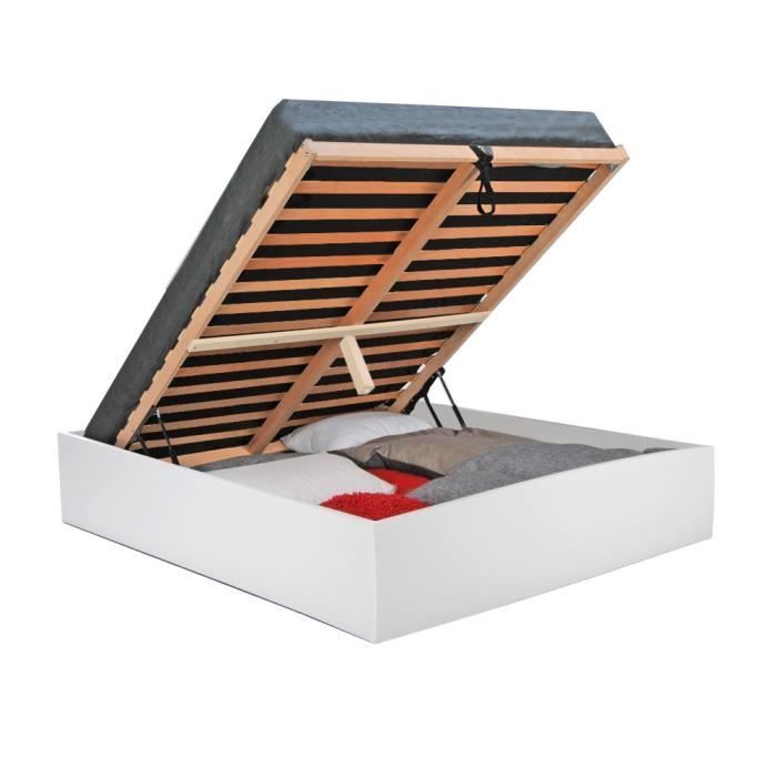 BILBAO 180x200 cm storage bed + slatted base / white