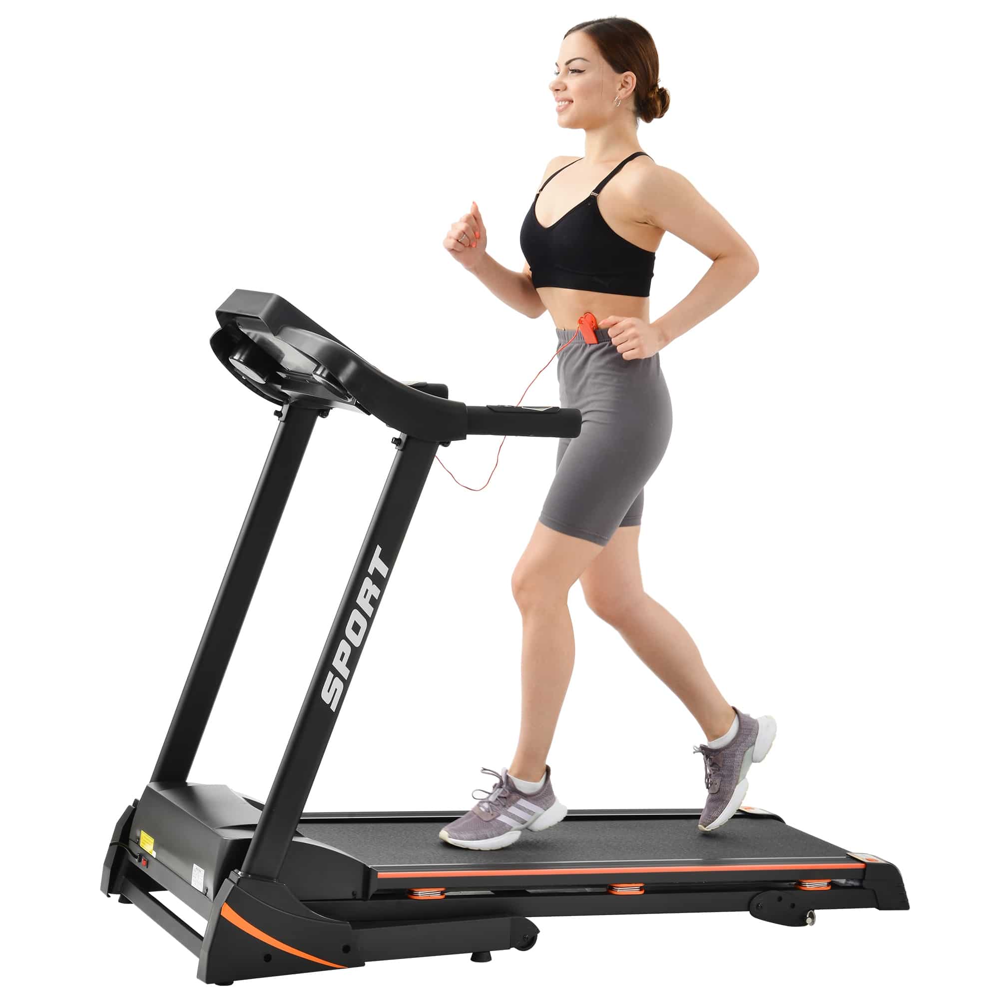 Esteira elétrica dobrável de 3,5 HP com inclinação média, motorizada, com tela LCD, para academia, suporta até 150 kg (330 lbs).