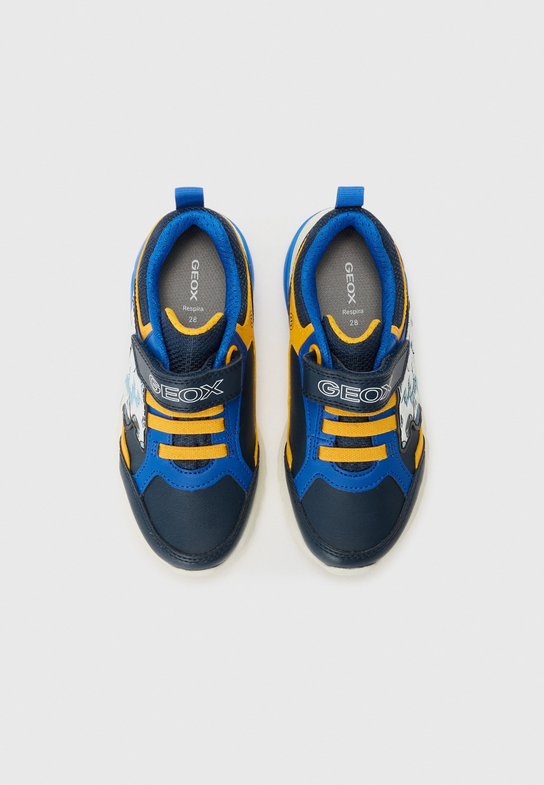 Geox CIBERDRON BOY - Sneakers - marineblauw/geel