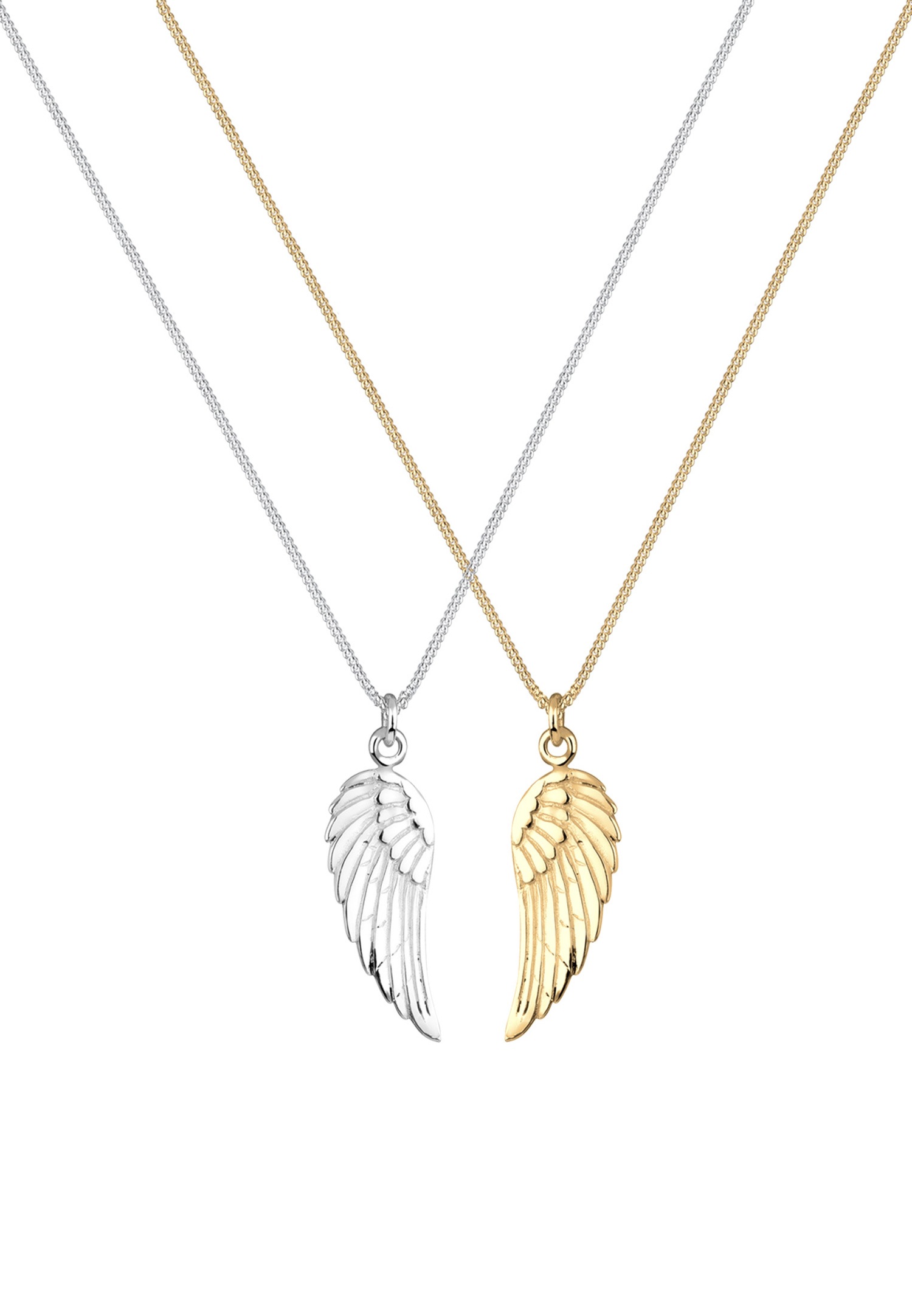 Elli Femmes Collier partenaire Friends ailes bicolore en argent sterling 925