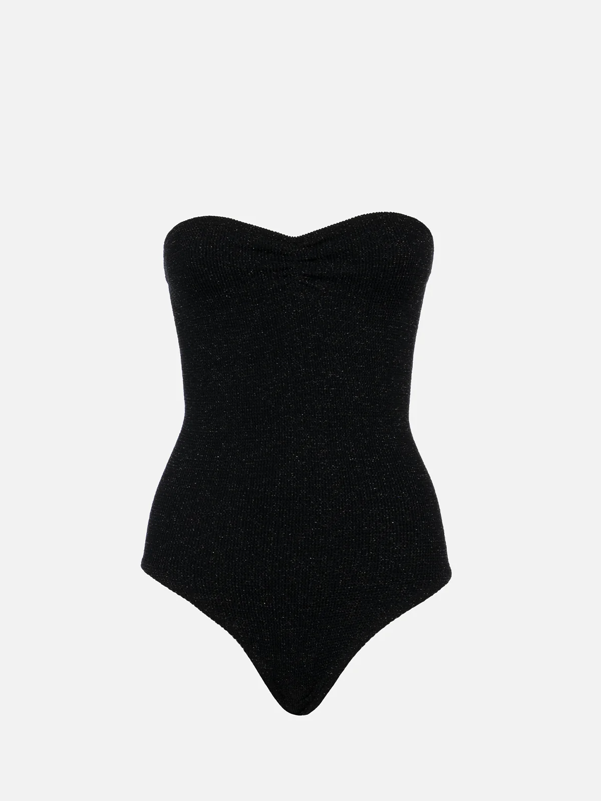 Strapless badpak uit één stuk voor dames in zwart lurex Soleil