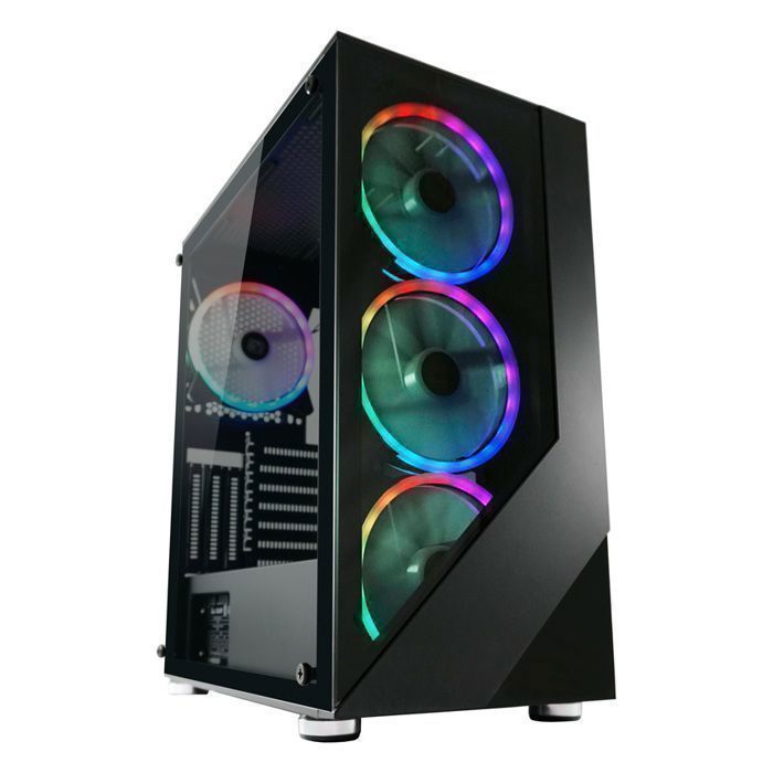 Boîtier PC Gamer - LC-POWER - Gaming 803B - 4 ventilateurs ARGB - Verre trempé - Compatible ATX - Connectique moderne