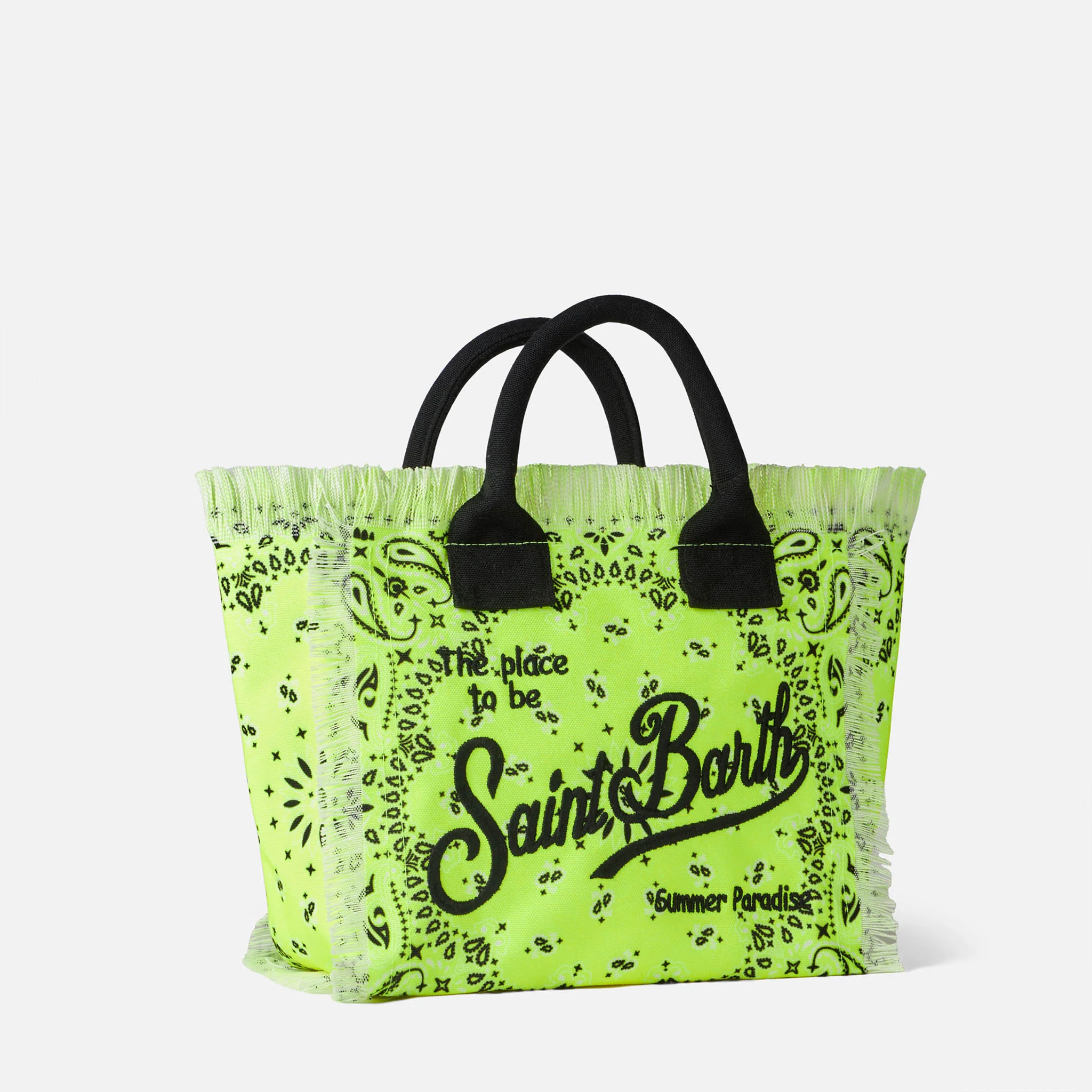 Sac Colette jaune fluo à imprimé bandana