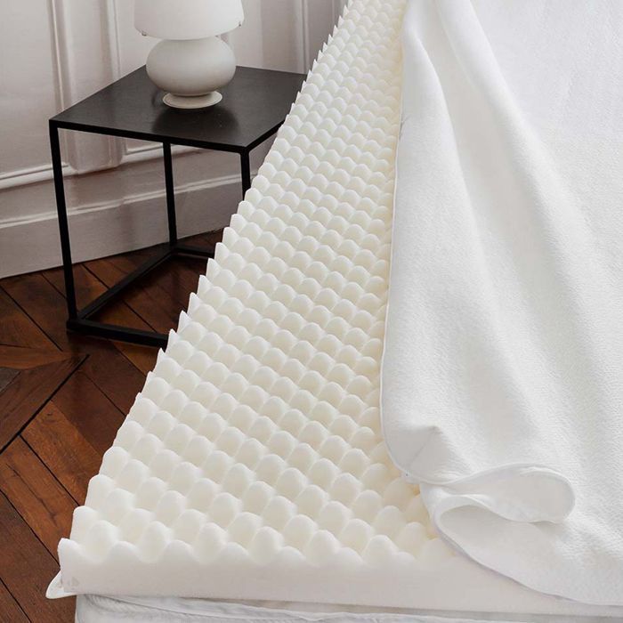 Surmatelas à mémoire de forme 90x190 cm enveloppe déhoussable MEMOZEN