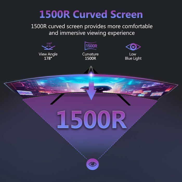 Z-EDGE UG27 27-inch gebogen gamingmonitor, 200Hz, 1ms, FreeSync, FHD 1080p, 350cd/m², 1500R VA, DP1.4 & HDMI2.1