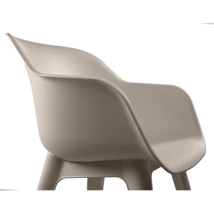 Mesa ALLIBERT GARDEN LIMA 160x100cm - Blanca + 6 sillas AKOLA Cappuccino - Resina