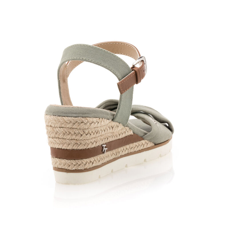 Dámske zelené espadrilky s lanovou podrážkou