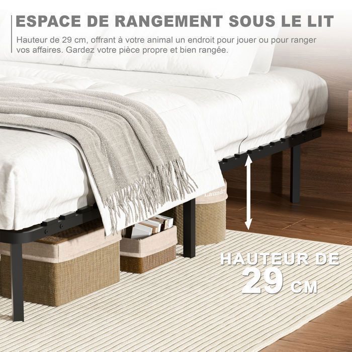 Estructura de cama de láminas DEWINNER ComfortKit de 90 x 190 cm - 26 cm